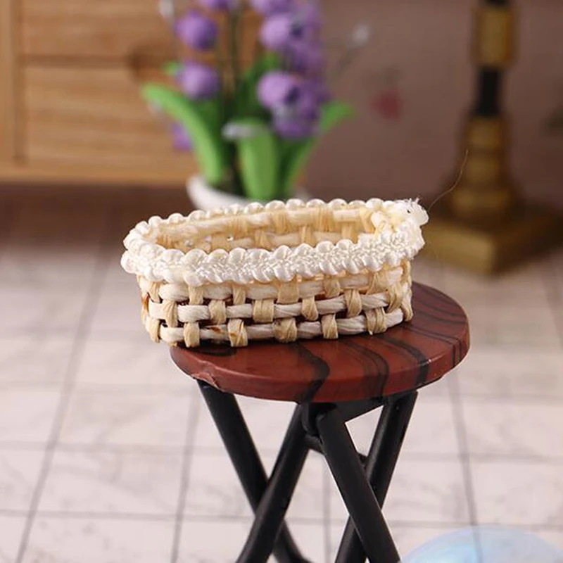 

1/12 Dollhouse Miniature Rattan Frame Vegetable Food Storage Basket Model Toys