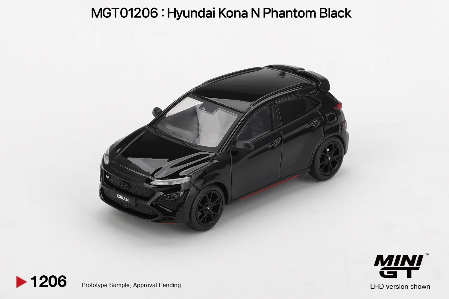 MINIGT 1/64 Hyundai KONA N Phantom Black Exclusive MGT01206-CH Autos Legierung Druckguss Metallmodell Kinderspielzeug Jungen