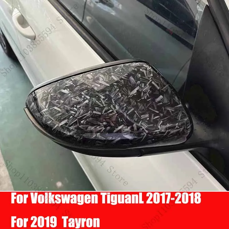 

For Volkswagen TiguanL 2017-2018 2019 Tayron Replacement Rearview Side Mirror Covers Cap car Accessories Carbon Fiber Gloss