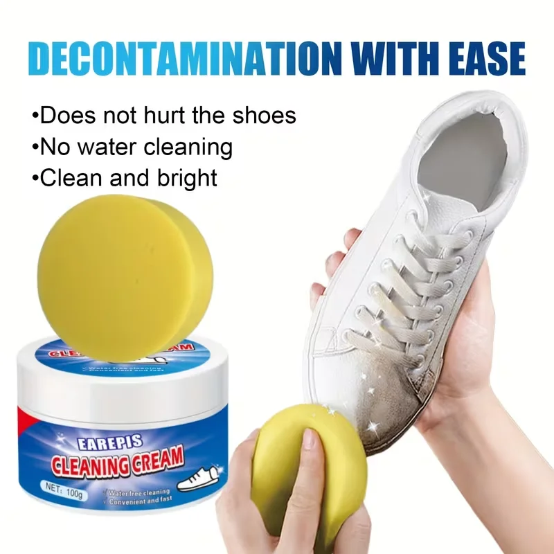 All-in-One Gel Sneaker Cleaner with Sodium Bicarbonate, Quick Cleaning Degreaser for Shoes, No-Wash Stain & Oxidation Remover