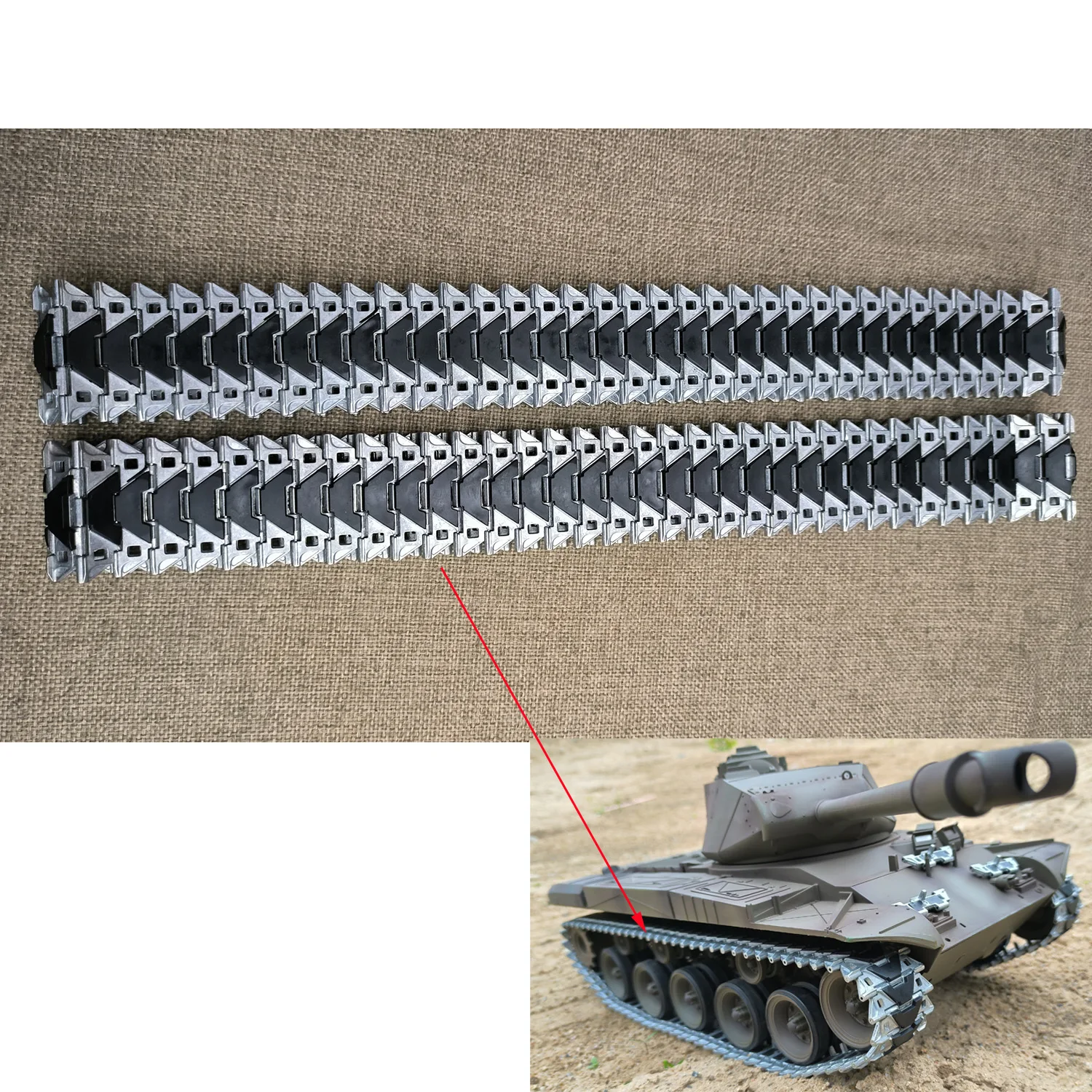 RC Tank Metal Tracks Spare Parts for 1/16 Heng Long Walker Bulldog Toucan RC Hobby Remote Control Tanks 3839 Accessories TH22654