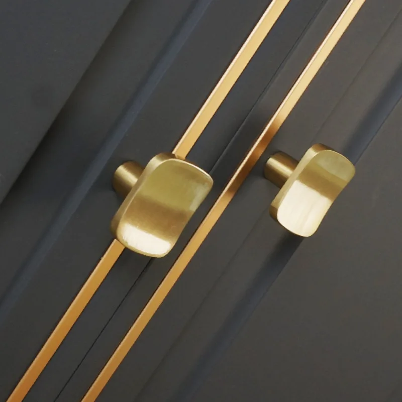 Beicai Moderne Massivmessing-Schrank- und Küchenknöpfe, Goldene Möbelgriffe für Schubladen, Kommoden, Schränke und Schranktüren - 1er-Pack – Detail 8