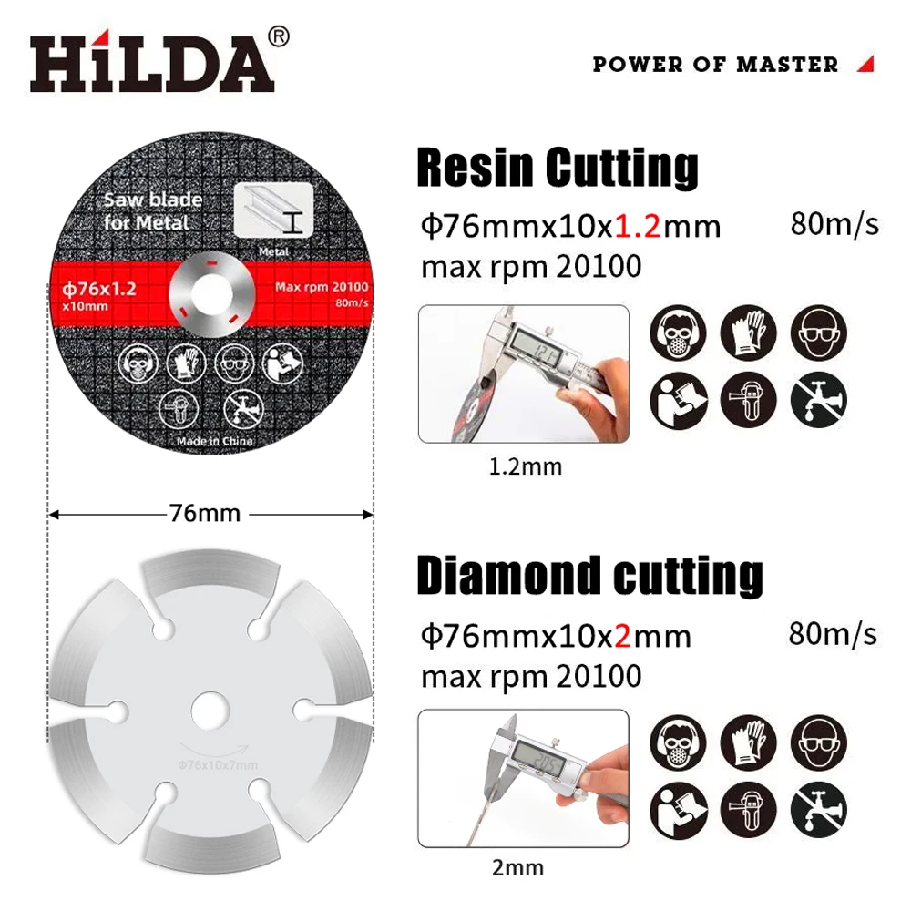 HILDA 76mm Saw Blade Electric Grinding Cutting Disc Rotary Tool Electric Angle Grinder Cutting Blade Wooding Accessories