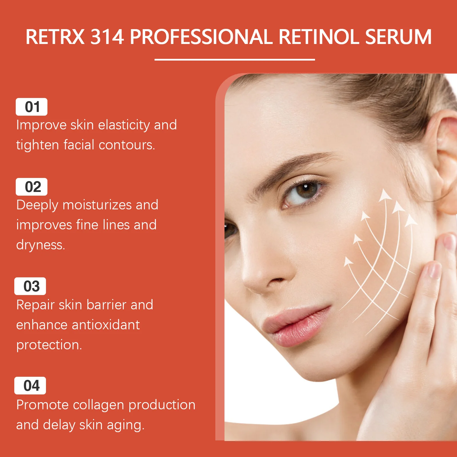 جوهر ريتينول المرطب يقلل من التجاعيد وتفتيح المسام وتنعيم وتنعيم الخطوط الدقيقة وتجديد شبابها وسيروم إصلاح الوجه