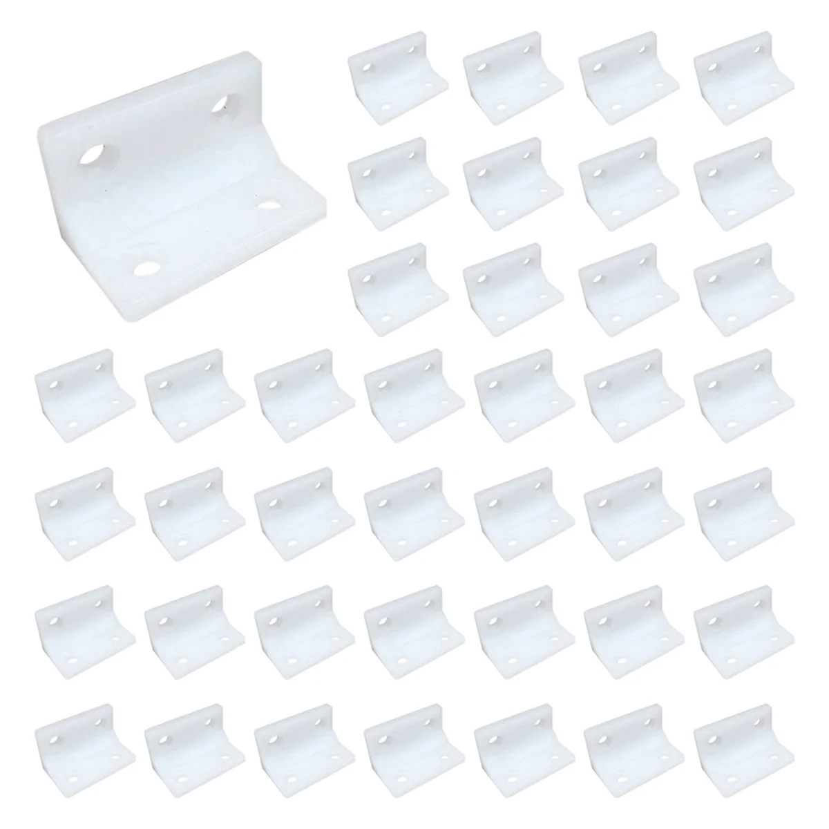 100pcs Four-Hole Corner Bracket Cabinet Shelf Support Plastic Bracket Heavy-Duty L-Shaped Furniture Connector