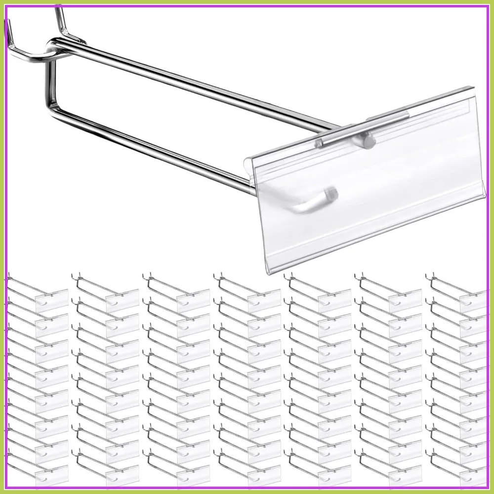 

50 Pcs Metal Pegboard Hooks with Label Holder for 1/8" to 1/4" Pegboard, 11 Inch Display Hooks for Garage Retail