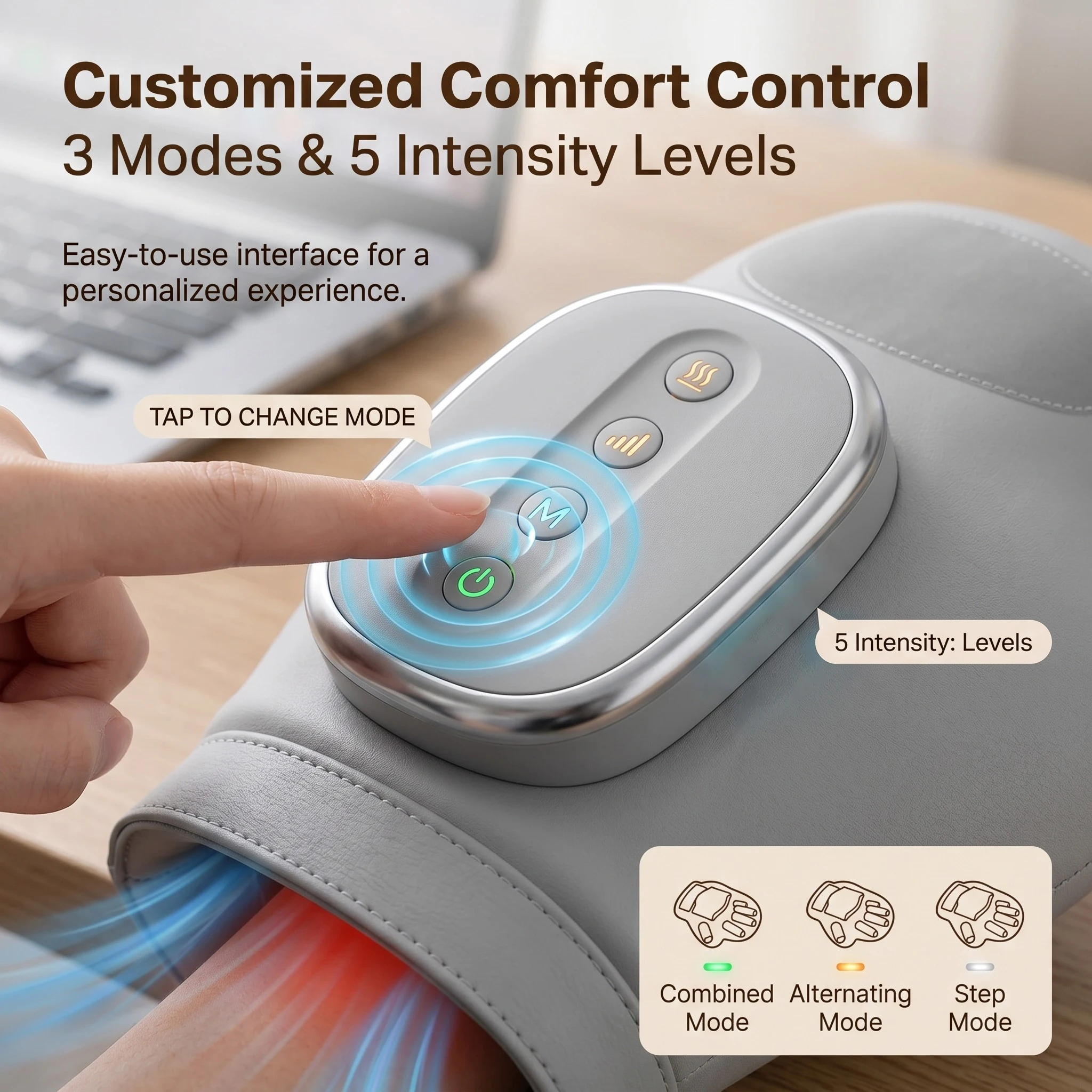 Electric Hand Massager with Airbag Compression and Vibration