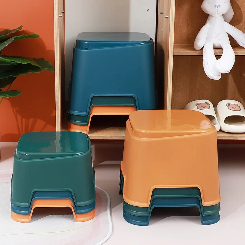 Thickened Plastic Stool Stackable Low Bench Non Slip Seat Sturdy Household Chair Adult Children Footrest Home Furniture