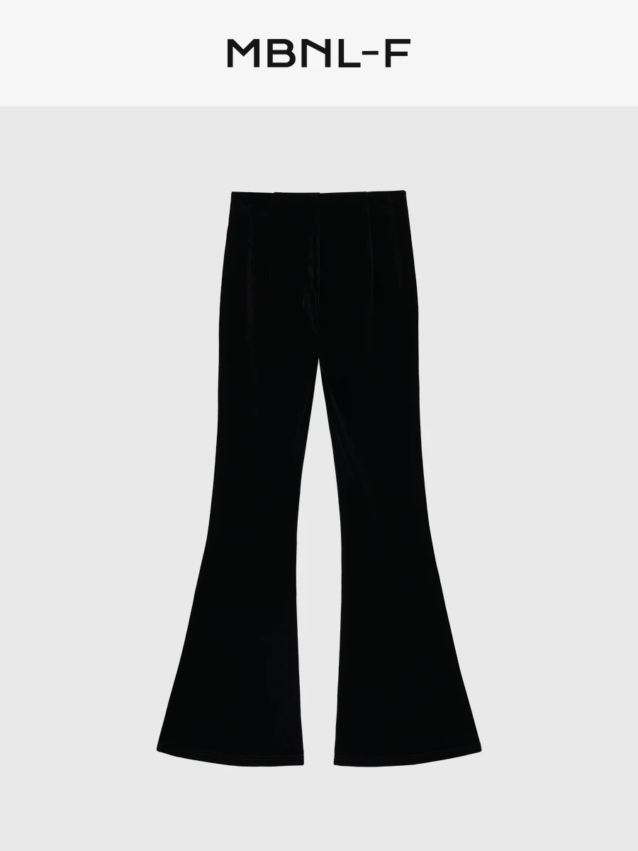 

MBNLF Velvet Pants High Waist Slimming Micro Flared Trousers New Arrival Autumn 2024 Faion Casual Pants Women's Premium
