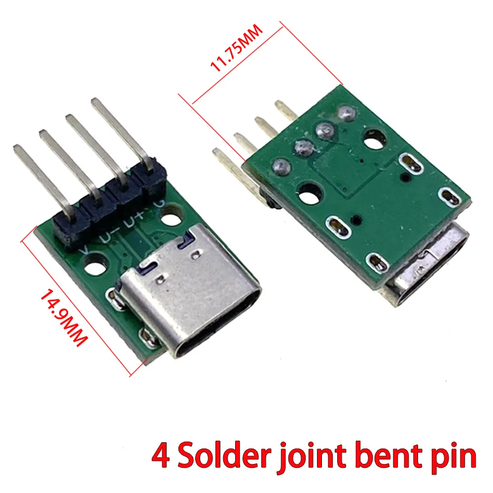 TYPE-C Female 14P/16P Test Plate to 6PDIP 2.54 Pitch Data Cable Adapter/High Current Adapter with Retaining Hole Pins USB 3.1