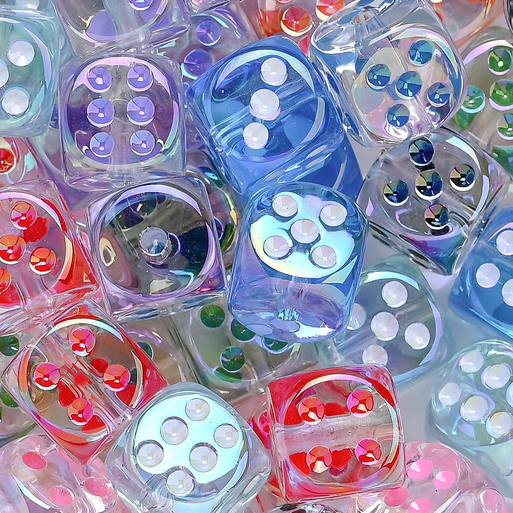 10 Stück 14mm Aurora UV-beschichtete Acryl-Würfelperlen Bunte Quadratische Würfel Lose Abstandsperlen für Schmuckherstellung DIY Bastelzubehör – Detail 3