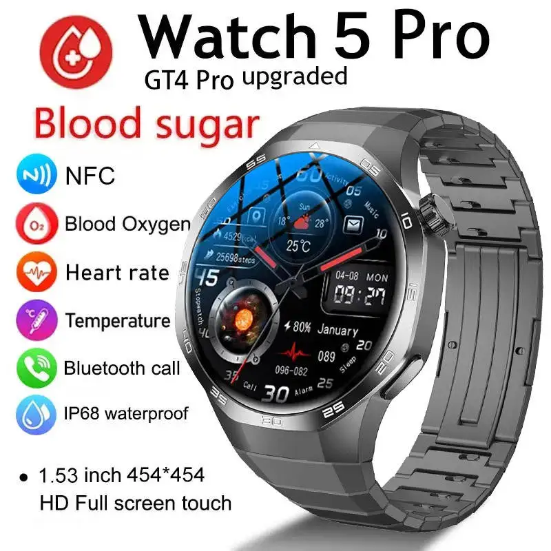 For Huawei Brand Watch GT 5 Pro Sports Smart Watch Men GPS Track Compass Altimeter Waterproof Bluetooth Call NFC Smart Bracelet