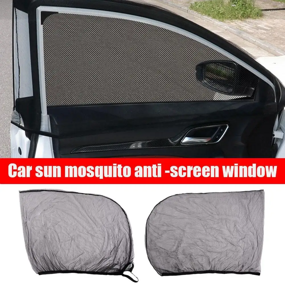 2pcs Car Sunshade And Anti-mosquito Screens Window Sunscreen Privacy Sunshade Curtain Breathable Shading Cooling Car Accessories