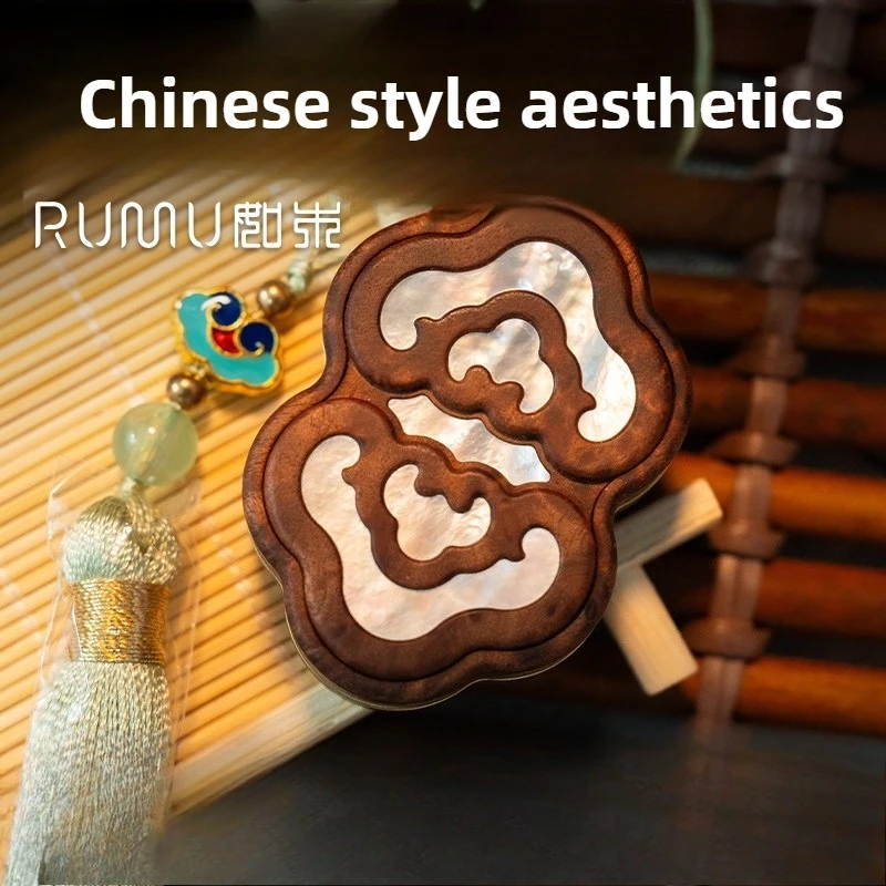 

(Pre-sale） RUMU EDC Yunxi National Style Wood Mechanical Dense Track Fingertip Push Card Decompression Toy Desktop Toy