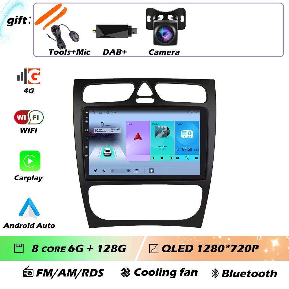 Voor Mercedes-Benz EEN W168 C W203 G W463 Vaneo Vito Viano CLK Klasse C209 Android GPS Autoradio Multimedia Video speler Carplay 4G