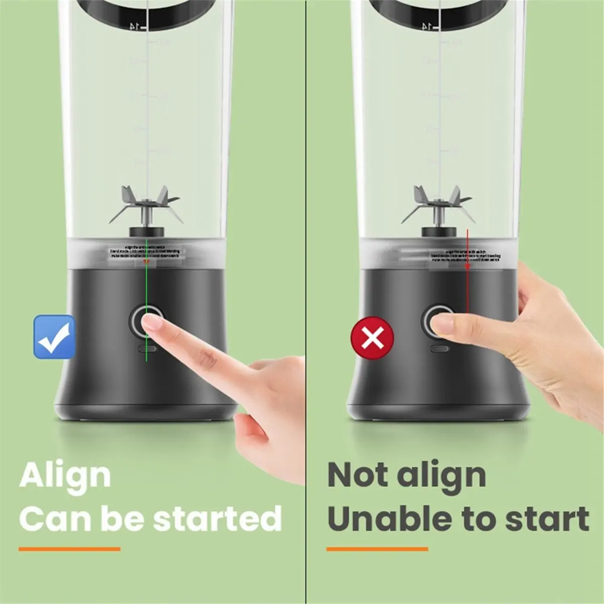 

Portable Electric Juicer Blender Stainless Steel Blade 500ml USB Rechargeable Personal Juicer Maker with Carry Handle B