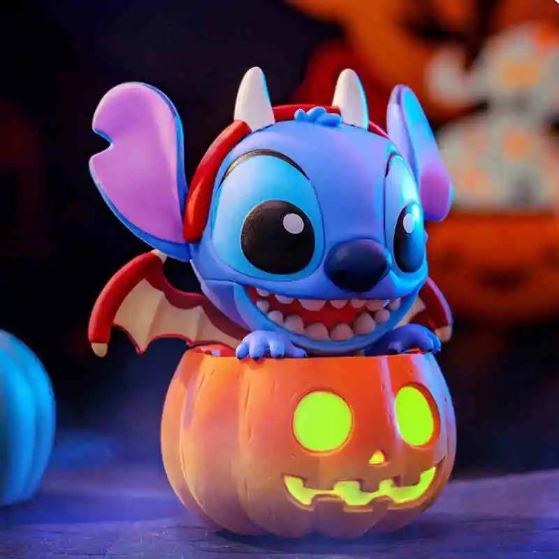 Novos brinquedos quentes disney mickey mouse e amigos abóbora série caixa cega kawaii dos desenhos animados ponto mickey figura presentes de halloween crianças