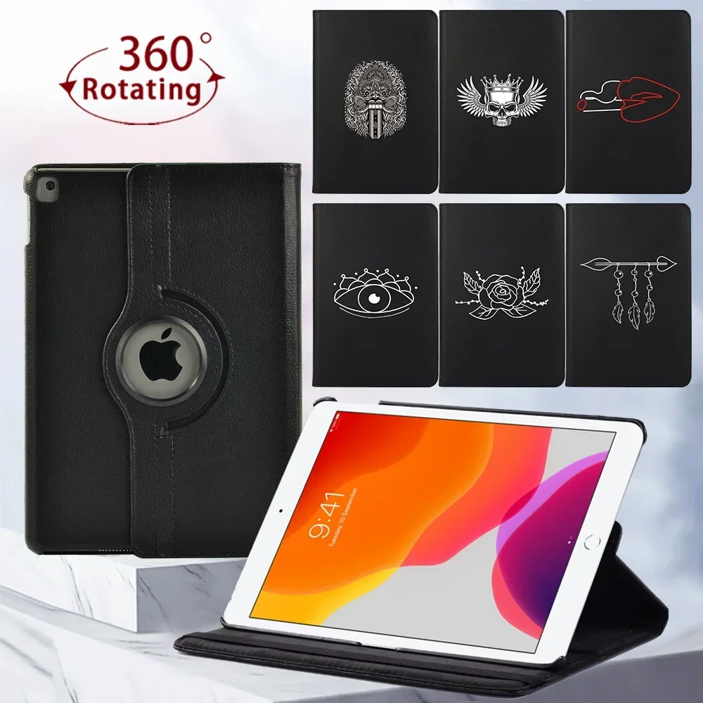 

360 Rotating Tablet Case for Apple IPad 8th Gen/iPad (7th/6th/5th) Gen/IPad 2/3/4/IPad Mini 4/5 Pu Leather Case + Free Stylus