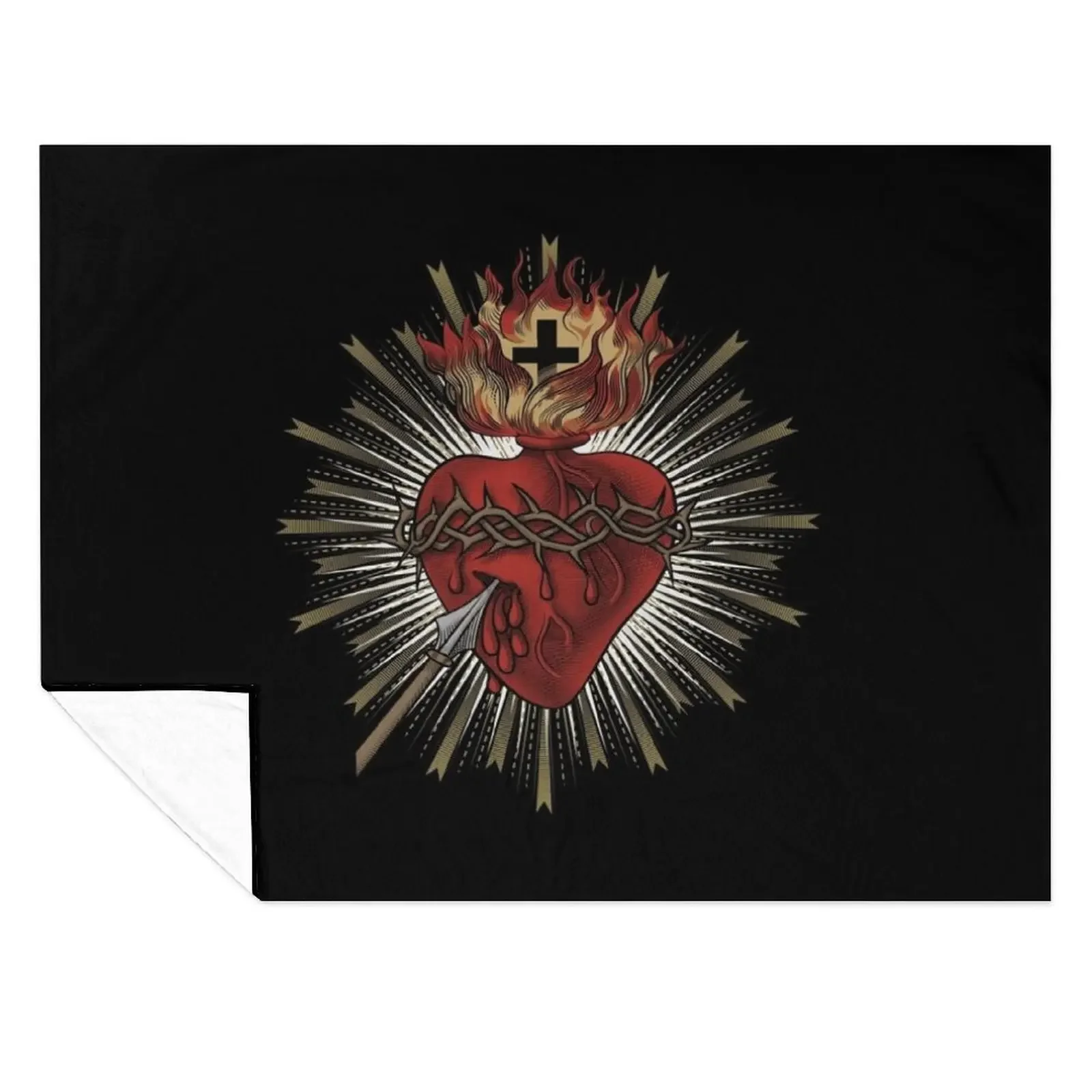 

Sacred Heart of Jesus Christ Throw Blanket anime Bed linens Heavy Large Blankets