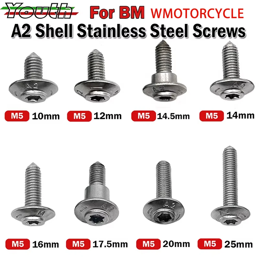 

For R1250GS ADV R1200GS LC R1200RT S1000RR S1000XR C600 C650GT F750GS F850GS R NINE T K1600GTL M5 Fairing Stainless Steel Screws