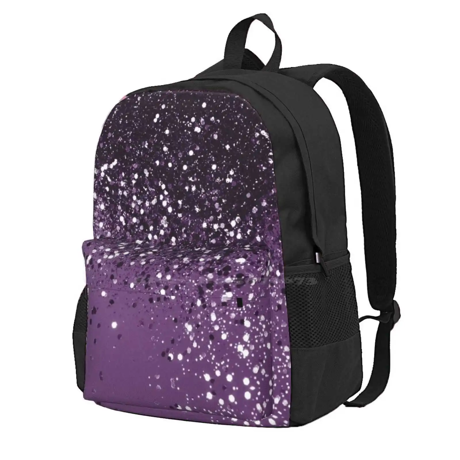 Purple Glam Dream #1 (Photo Of Glitter Only - Not Reflective) Hot Sale Schoolbag Backpack Fashion Bags Color Abstract Pattern