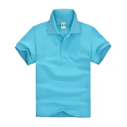 Children's Solid Color POLO Shirt Boy Handsome Fashion Sports T-shirt Lapel Comfortable Half Sleeve.100-160CM