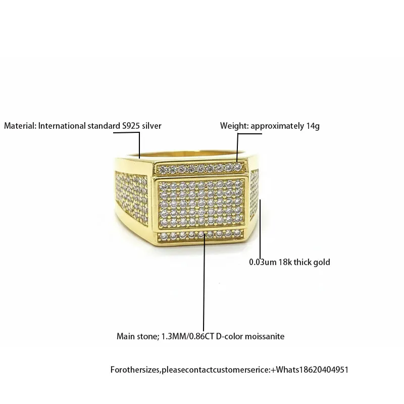 

STOP SCROLLING — this full-paved moissanite ring is UNREAL ✨ S925 silver + 0.03um 18K thick gold — the 0.68CT D-color shine hits