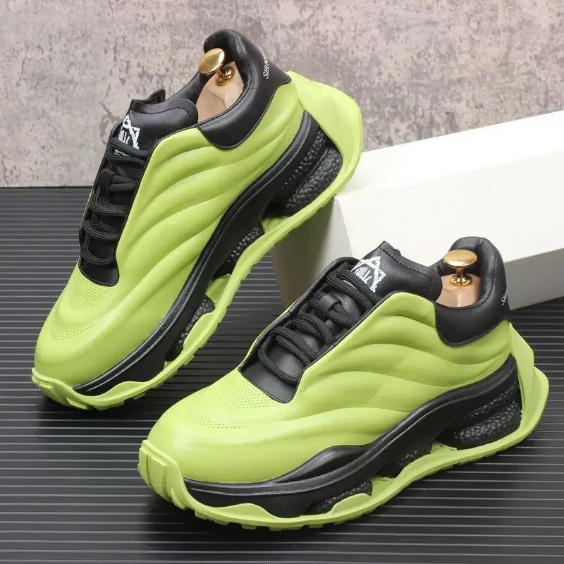 2024 Men's New Soft Sole Elevated Sports Shoes Fashion Versatile Casual Shoes Lightweight Shock Absorbing Running Shoes sneakers