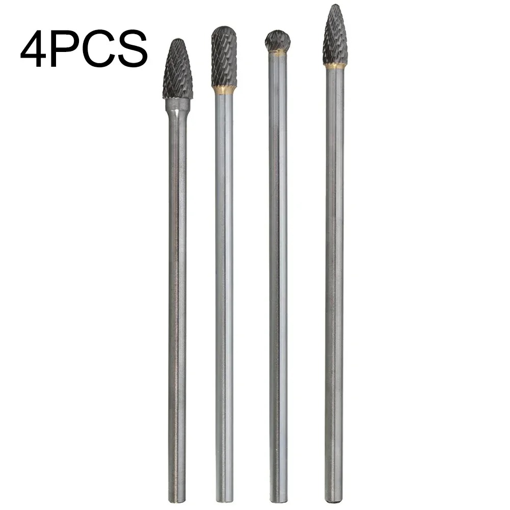 4pcs Aluminum Cylinder Head Porting Tungsten Carbide Porting Polishing Tool For Cutting Stainless Steel Copper Power Tools