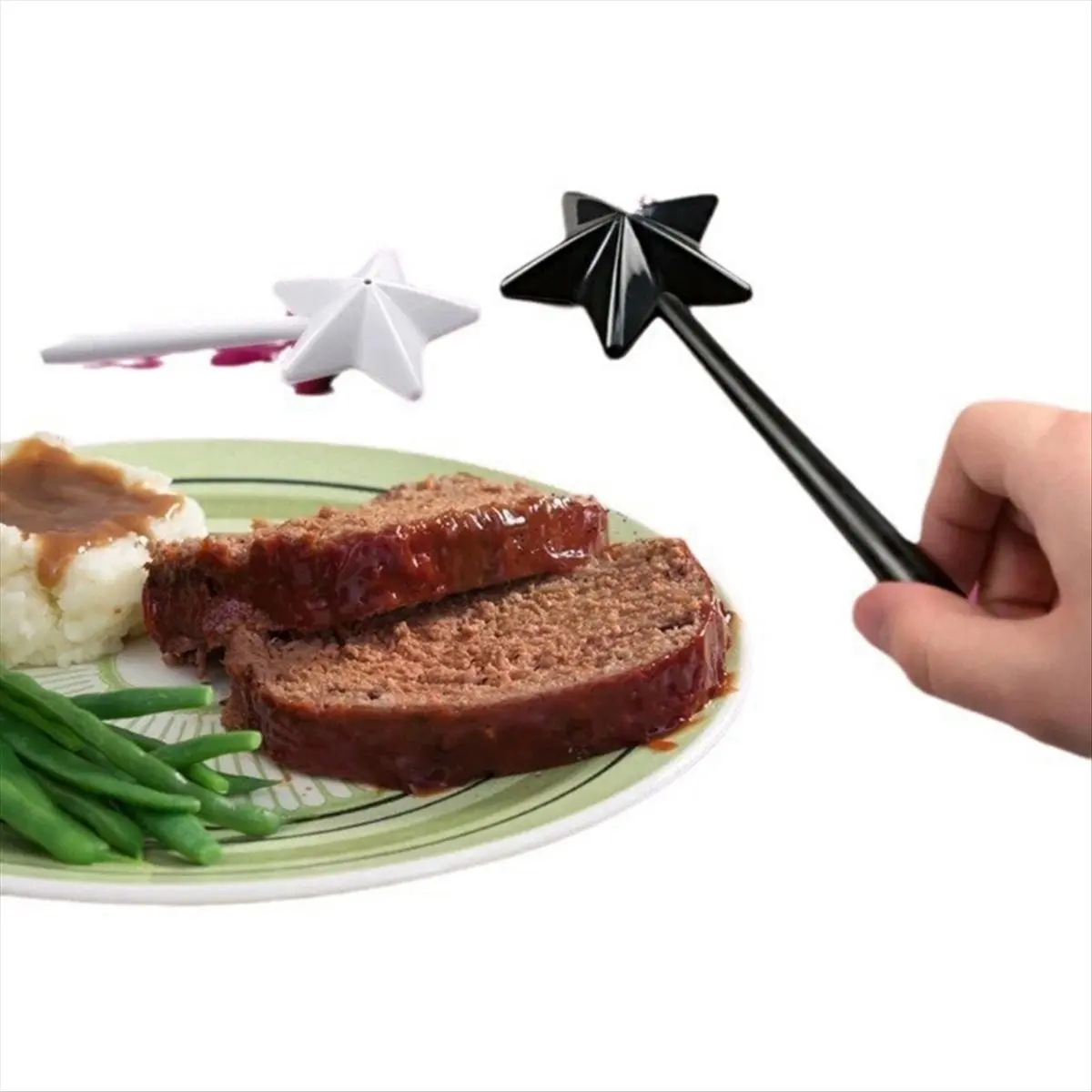 Salt and Pepper Shaker Salt and Pepper Wand Shakers, Black and White and Pink, Star Wand Salt &LICG