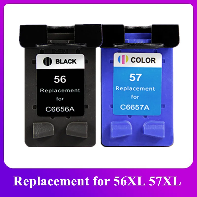 Compatible 56XL 57XL Ink Cartridge Replacement for HP 56 HP 57 XL Deskjet 5150 450CI 5550 5650 7760 9650 PSC 1315 1350 2110 2210