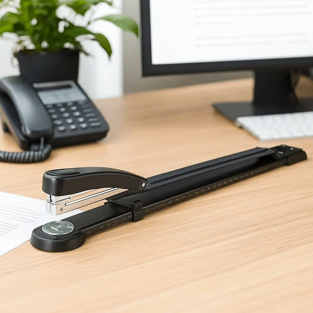 50-Sheet Capacity Long Reach Stapler Thickened Precision Scale Long Arm Stapler Metal Body Educational Paper Stapler For Booklet