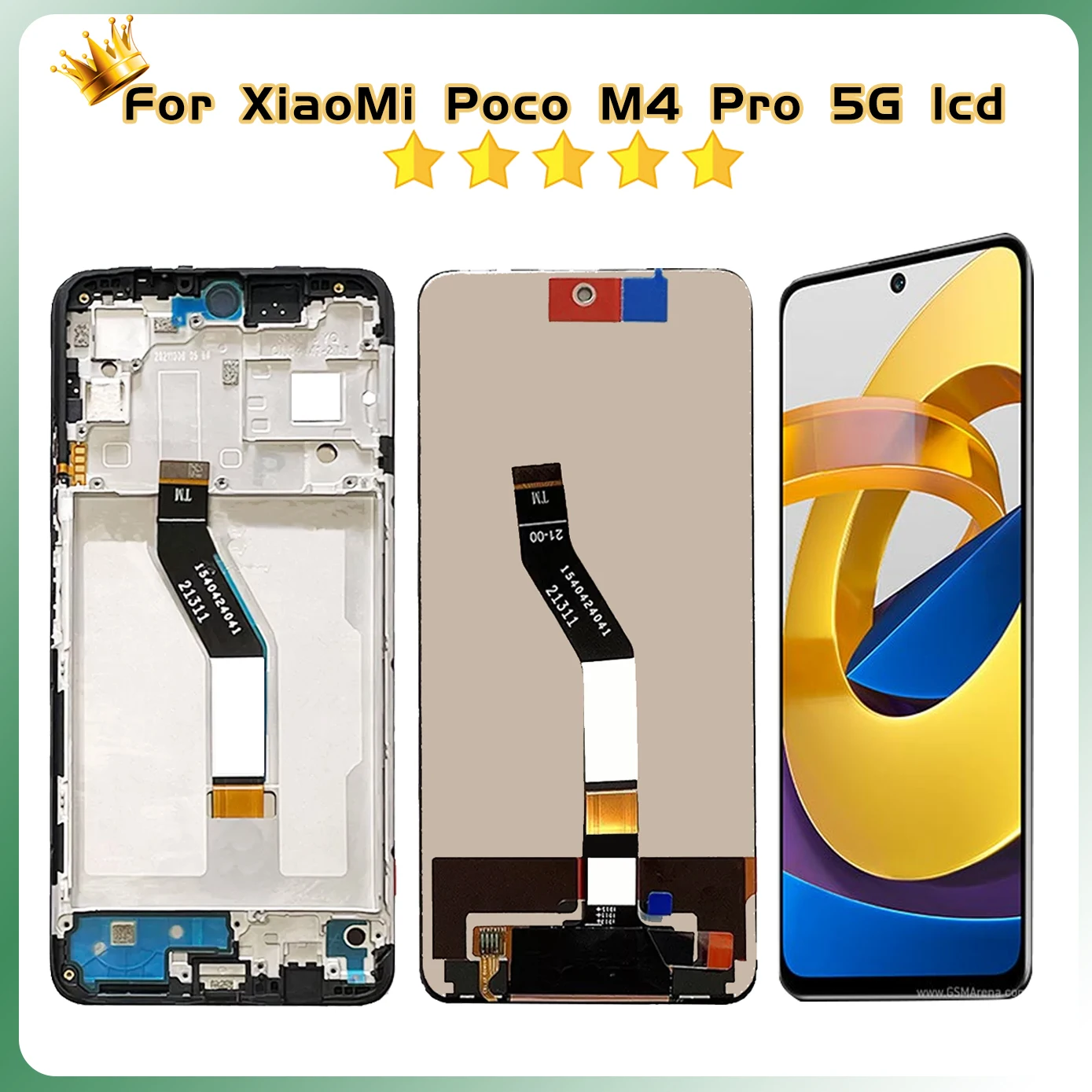 For Xiaomi POCO M4 Pro 5G LCD Display Screen For Xiaomi POCO M4Pro 21091116AG Screen 10 Touch Panel Assembly Back Cover