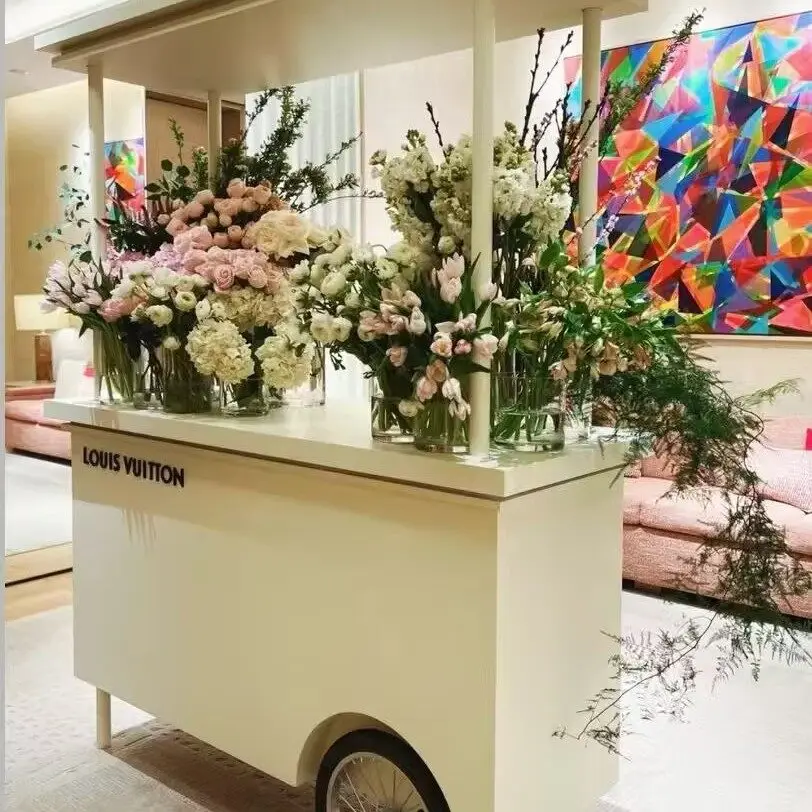 European creative food cart booth rack cultural tourism float activity festival decoration cosmetics display trolley