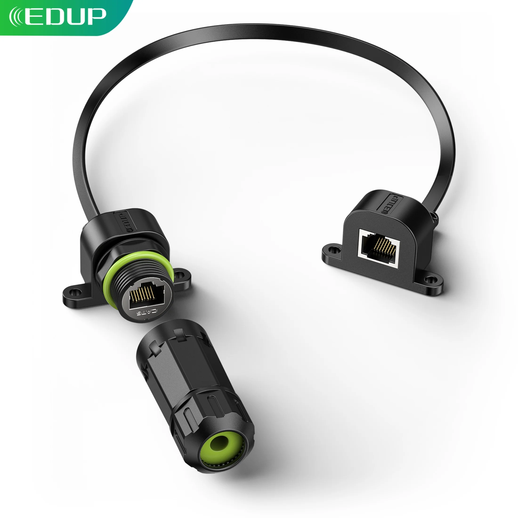 EDUP SK0184 CAT6 Ultra Flat Window Ethernet Cable 10Gbps 100W PoE Drill-Free Weatherproof Routing Kit for Satellite Network