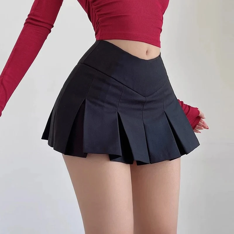 Y2K Low Waist Pleated Mini Skirt Egirl Micro Skirt Women Skorts E-girl Streetwear Aesthetic Clothes SS 2024