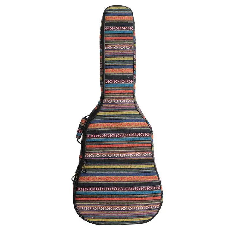 

40/41 Inch Electric Guitar Case Bag Ethnic Knitting Style Classical Acoustic Guitar Thickened Internal Waterproof Backpack