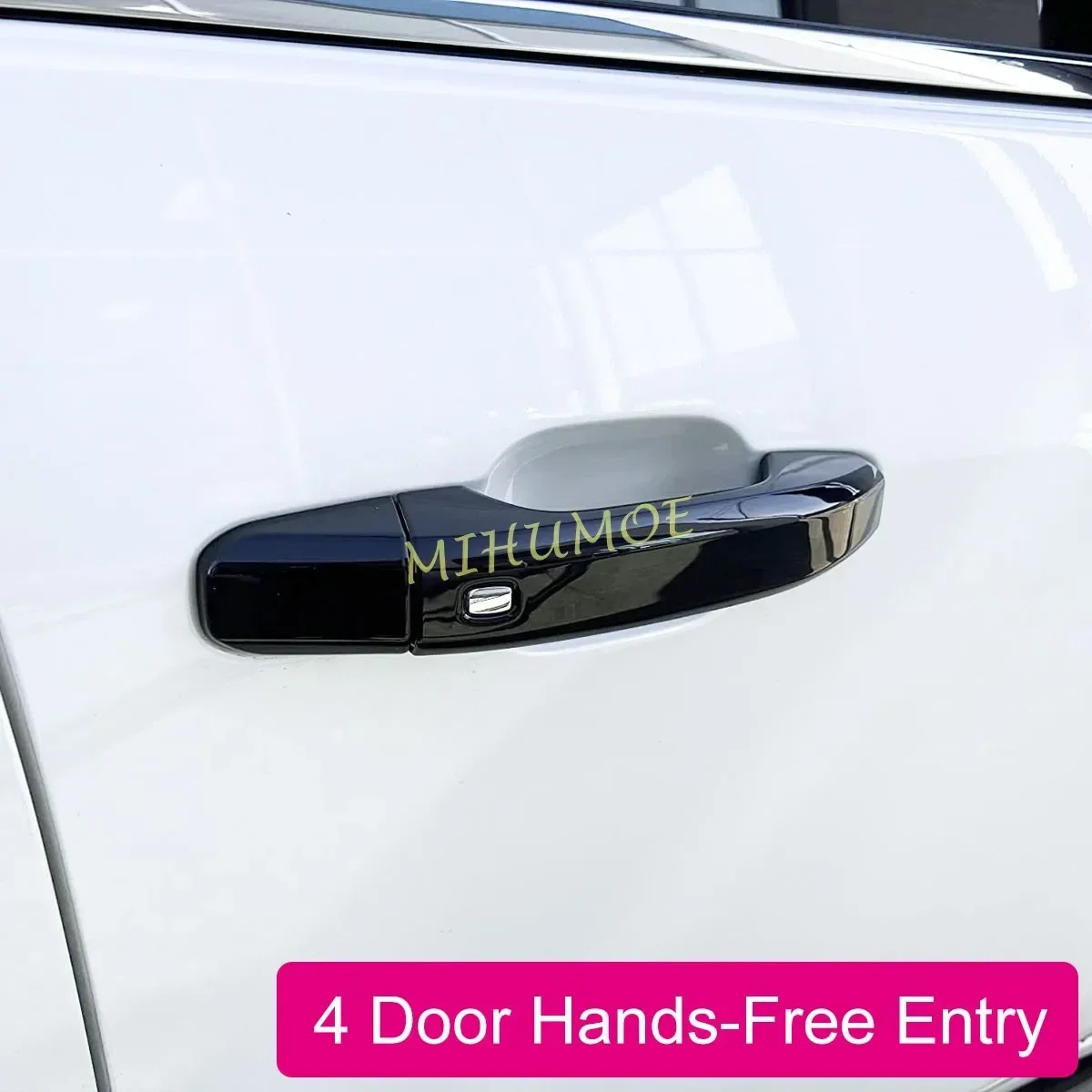 

4 Smart Keyhole Black Door Handle Cover For GMC Sierra 1500 2500HD 3500HD Chevy Silverado Tahoe Suburban