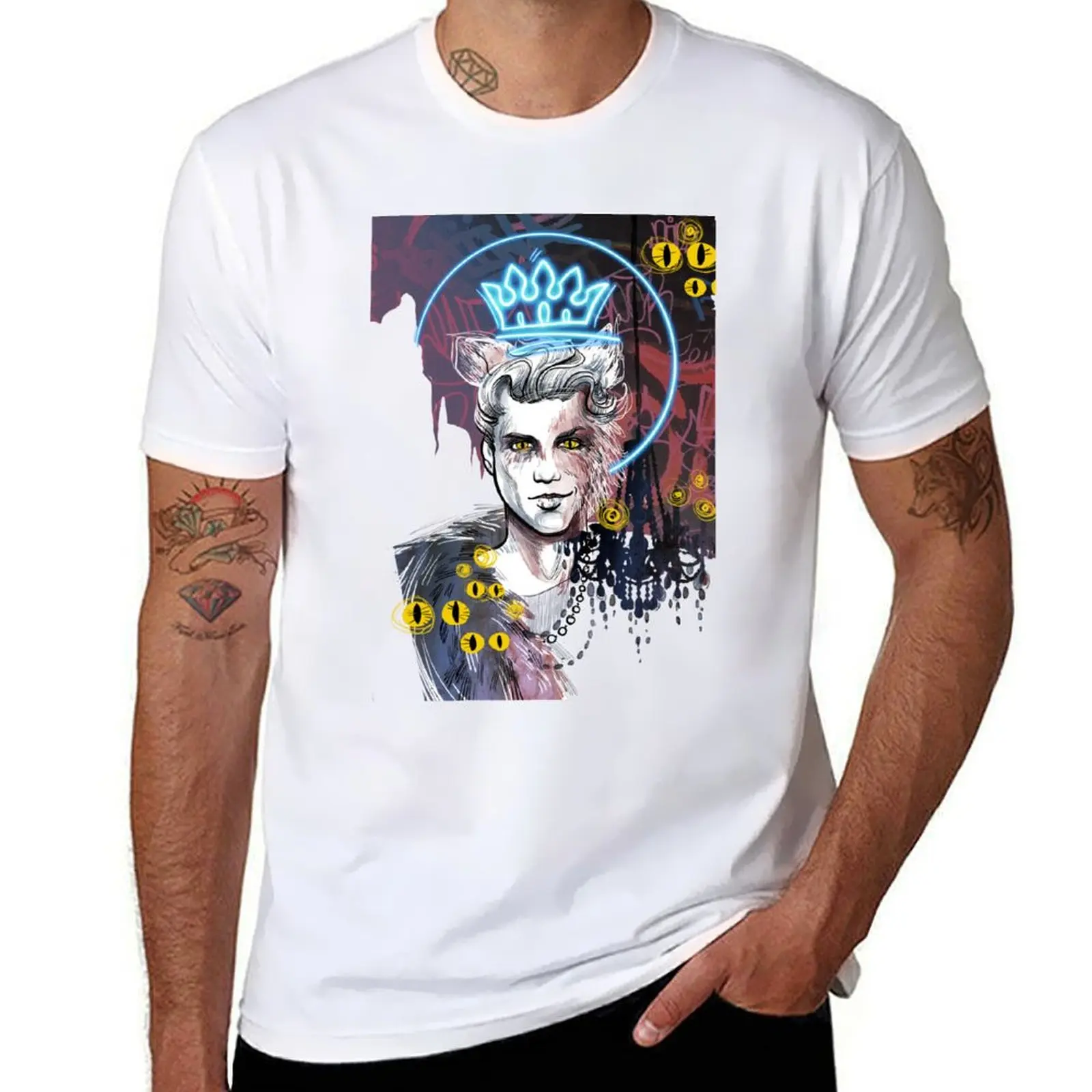 

Cat King T-Shirt anime tshirt cotton t shirt pack man t shirt graphic T-shirt