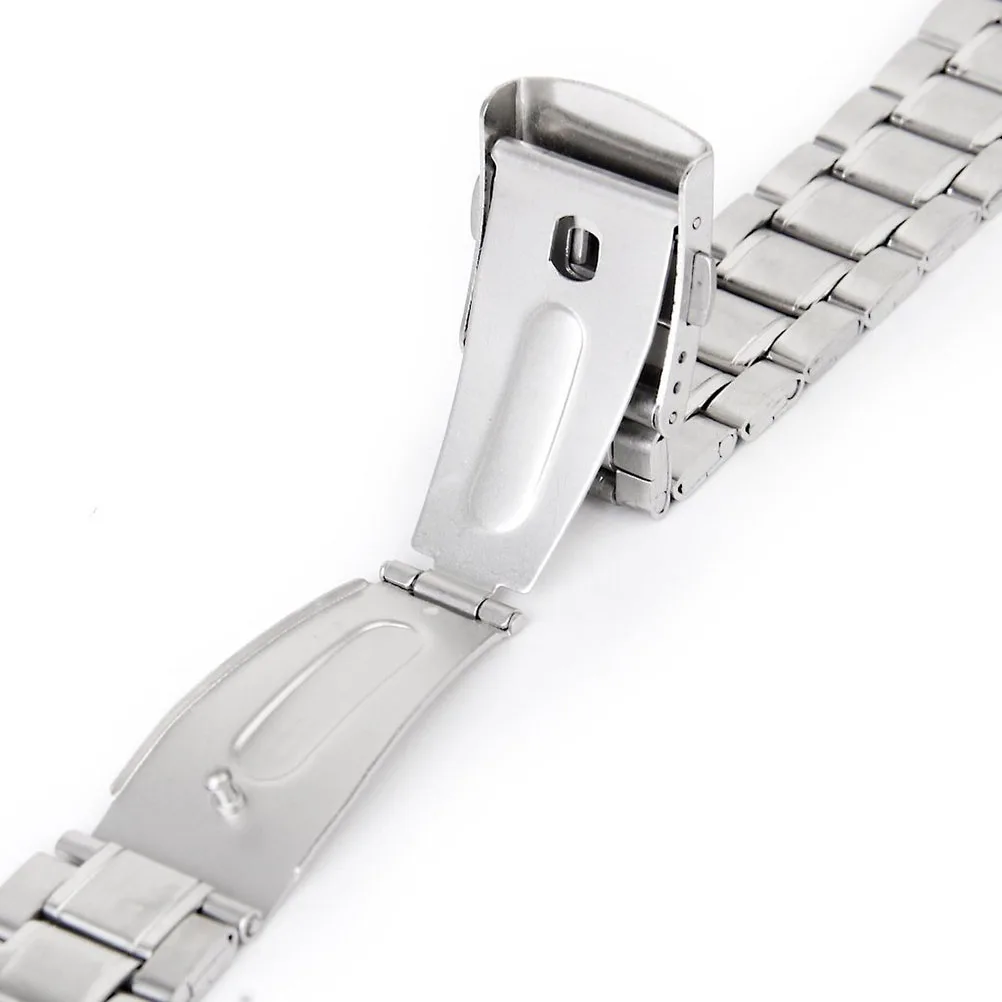 

18-22Mm Stainless Steel Watch Band Replacement Silver 17.7Cm 3.2Mm Thick Deployment Buckle Easy Install For Damaged