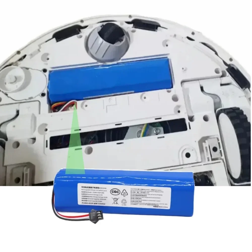Aleaivy 14.4V 6500mAh suitable For XiaoMi Lydsto R1 Roidmi Eve Plus Viomi S9 Robot Vacuum Cleaner Replacement Battery Pack