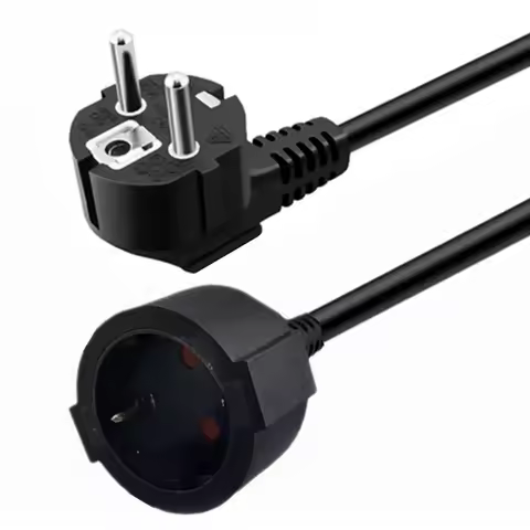 EU Power Extension Cord Euro CEE7 Schuko Mains Power Extension Cable Male to Female Schuko Extension Power Cord 5M/3M/1.5M/1M