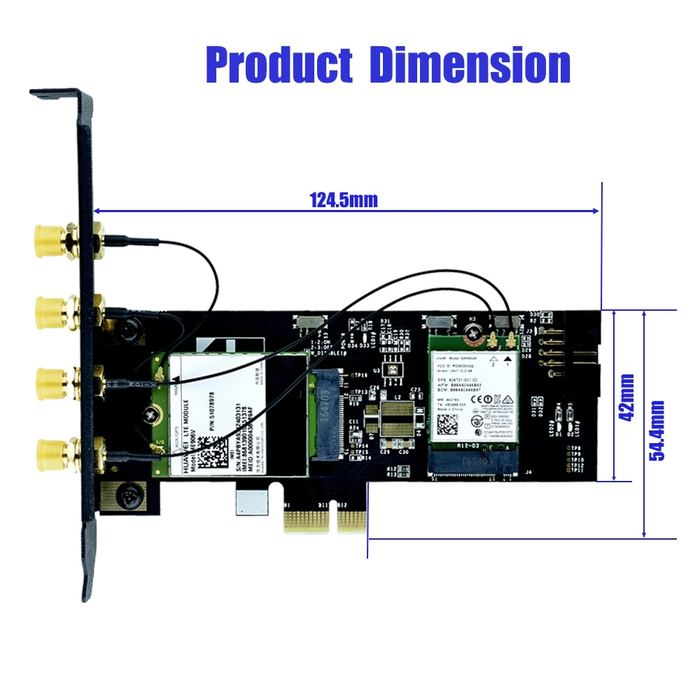 SuperDeals M.2 PCI-E Adapter Card NGFF M.2 Key B and Key a to PCIe X1 Adpater for 3G/4G and WiFi Card