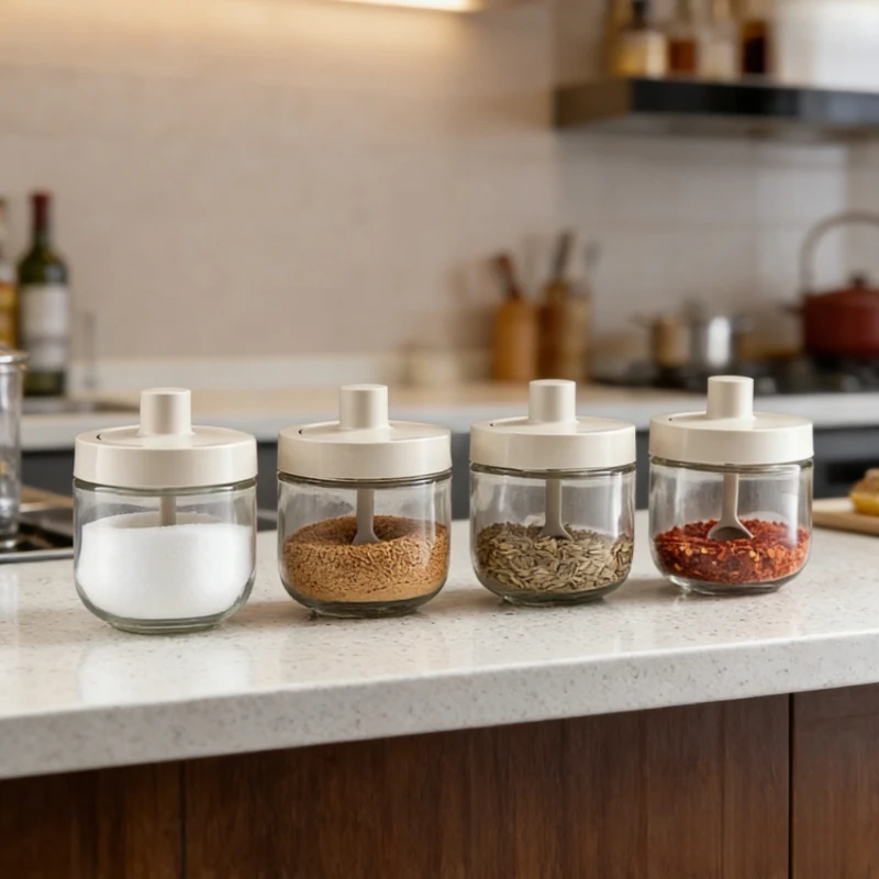 

Kitchen Seasoning Jar Household Salt Jar Spice Box Storage Box Chili Seasoning Dispenser Sealed Bottle Practical Kitchen Storage