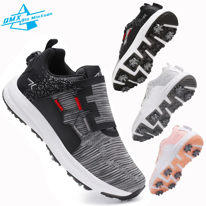 

Профессиональная обувь для гольфа, мужские и женские кожаные модные съемные бутсы, кроссовки для гольфа, уличная прогулочная обувь без шипов для гольфа