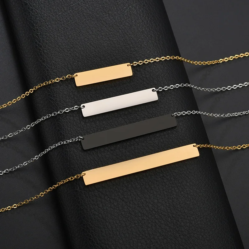Multiple Styles Blank Geometric Necklace To Record For Men Women Stainless Steel Pendant High Quality Jewelry Gifts Wholesale