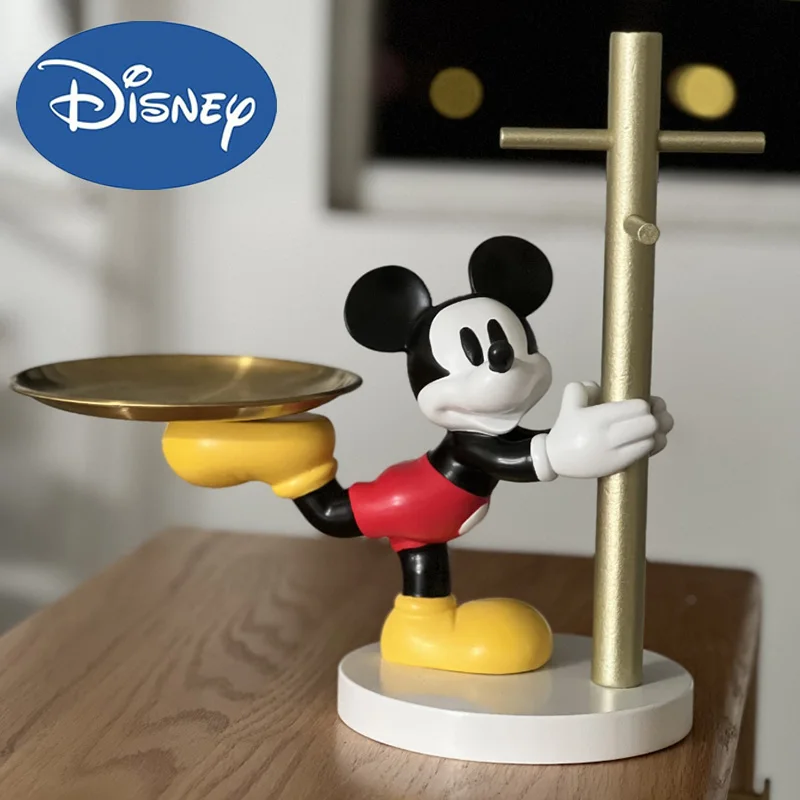 26cm Mickey Mouse Tray Figure Anime Foyer Storage Living Room Decorations Model Collection Figurine Home Disney Ornament Toys