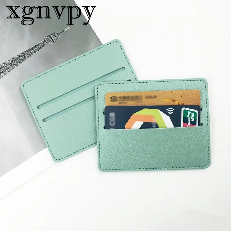 Xgnvpy-Porte-cartes en cuir PU pour hommes et femmes, nouveau sac de rangement simple pour cartes de bus, porte-cartes ultra-fin, repas étudiant, 1 PC