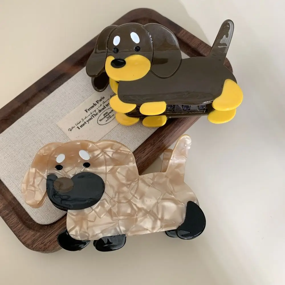 

Cute Acetic Acid Acetate Sausage Dog Hair Claw Big Hair Claw Cartoon Animal Hair Clip Hairpin Korean Style Shark Clip Female