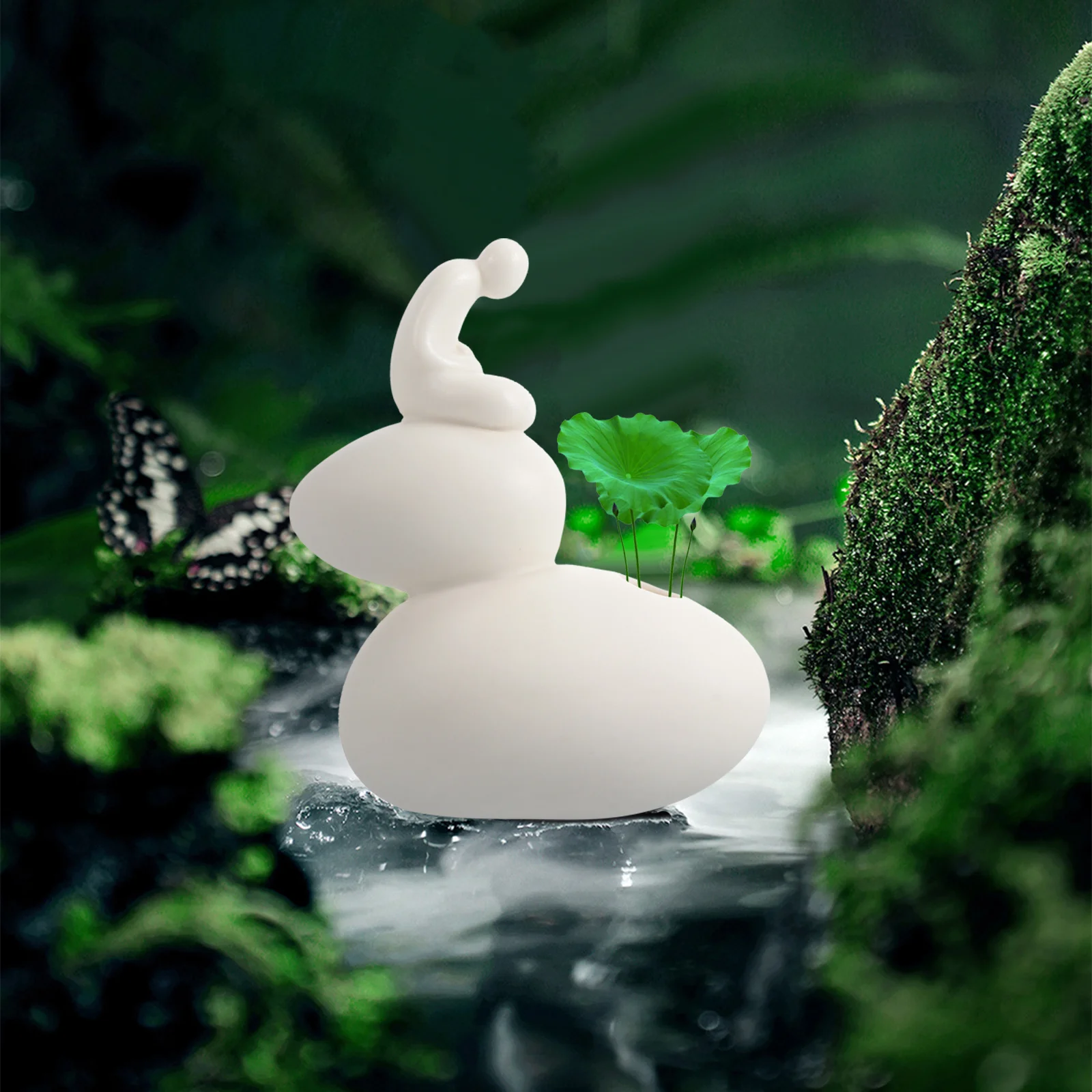 

1Pcs Ceramic Hydroponic Monk Vase Flower Arrangement Container Tabletop Vase for Home Office Decor Flower Container